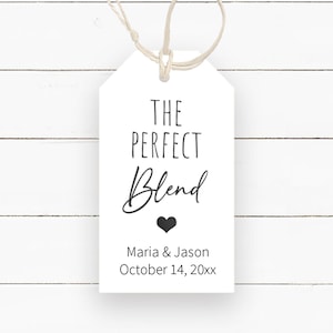 The Perfect Blend Favor Tags, Coffee Wedding Favor Tags