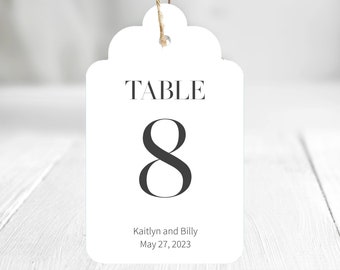 Minimalist Table Numbers Tags, Personalized Reception Table Numbers, Wedding Centerpiece Table Decor, C01