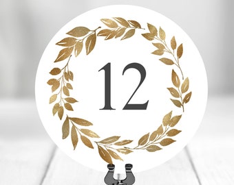 Round Table Numbers.gold Table Numbers With Base.wedding Table Numbers ...