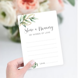 Share a Memory Cards for Celebration of Life, Memorial Service Cards for Funeral, Graduation Memories, Retirement, Wedding, Anniversary, SM1
