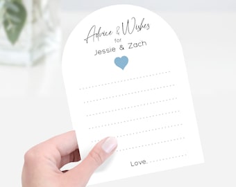 PRINTED New Parents Personalized Advice and Wish Cards, Mom to be, Baby Shower Advice Cards, Arched Cards with a Heart