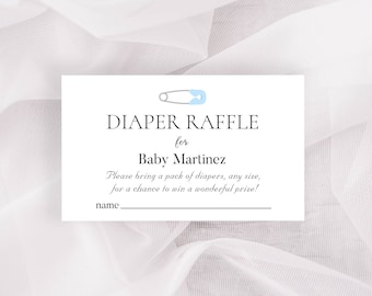 Baby Shower Diaper Raffle Cards, Tickets for Prize, D01