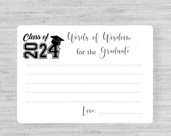 Words of Wisdom Cards for Graduate Class of 2024, G19