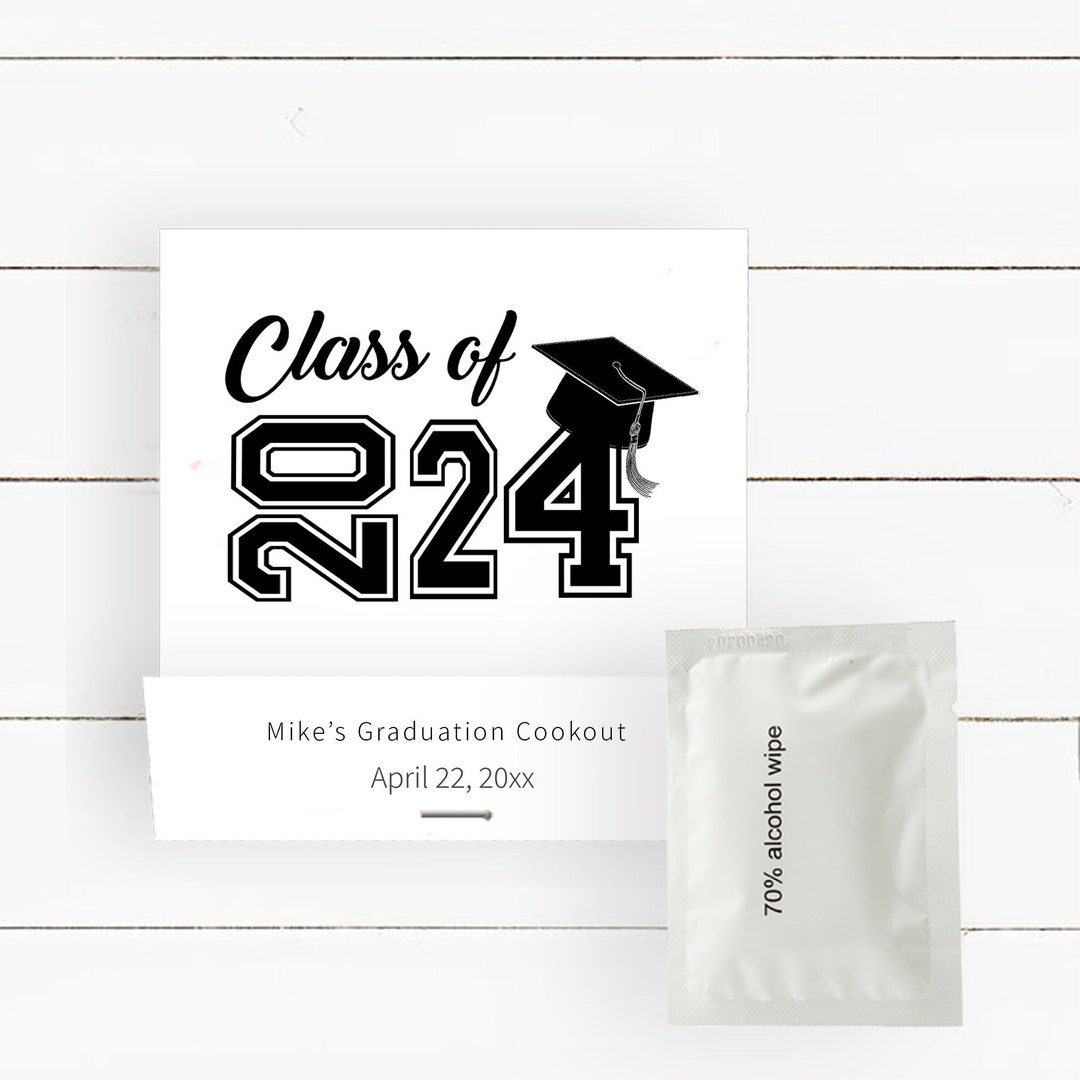 Graduation BBQ Wet Wipes, Class of 2024 Cookout Wet Naps Etsy