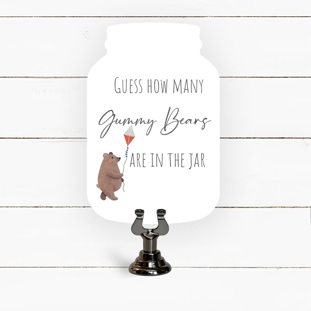 Guess How Many Gummy Bears in the Jar and Sign Stand Baby Etsy