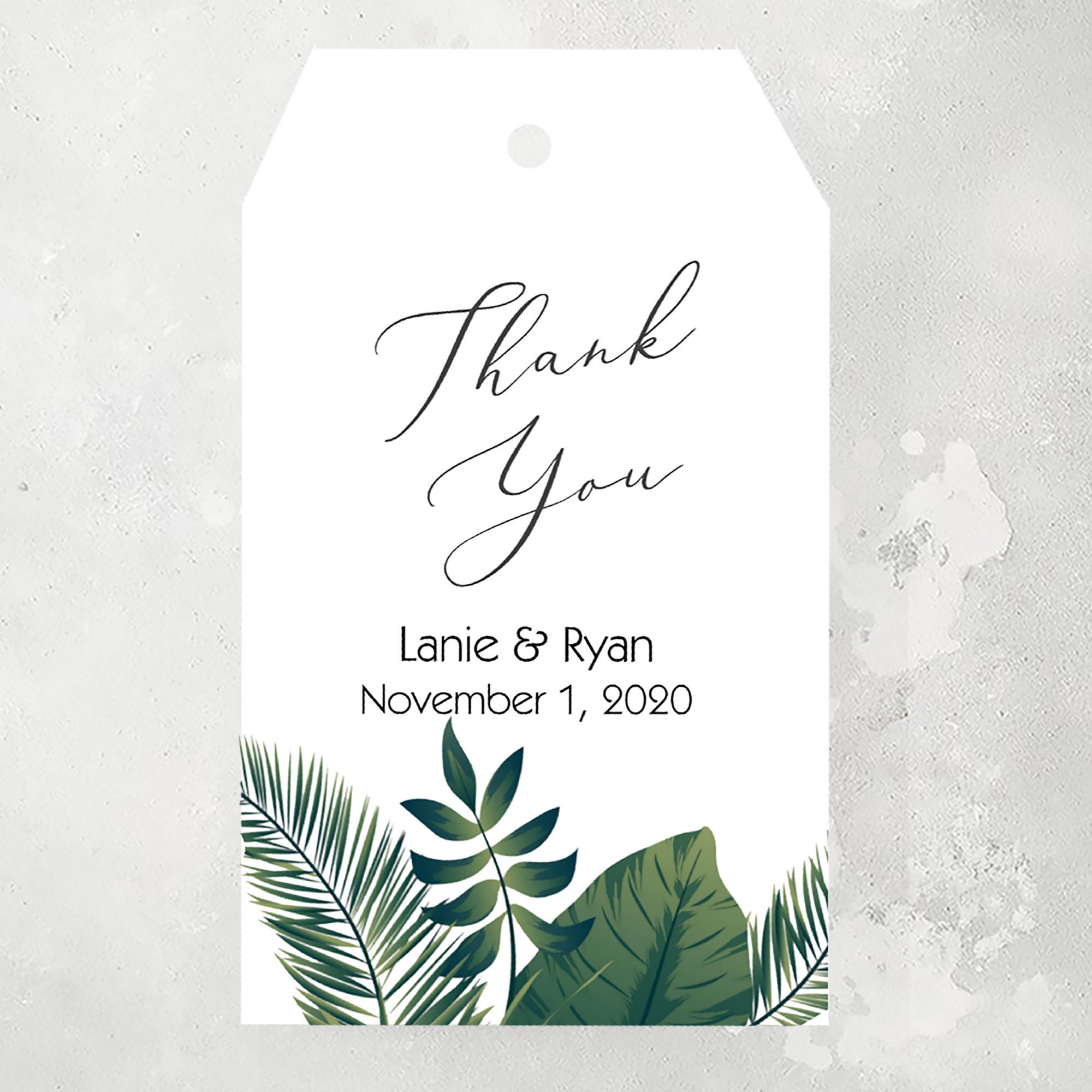 Tropical Favor Tags Wedding Thank You Tags Personalized | Etsy