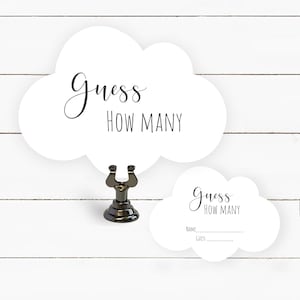 Adivina cuántas cartas hay y firma y ponte de pie, tarjetas de juego para baby shower