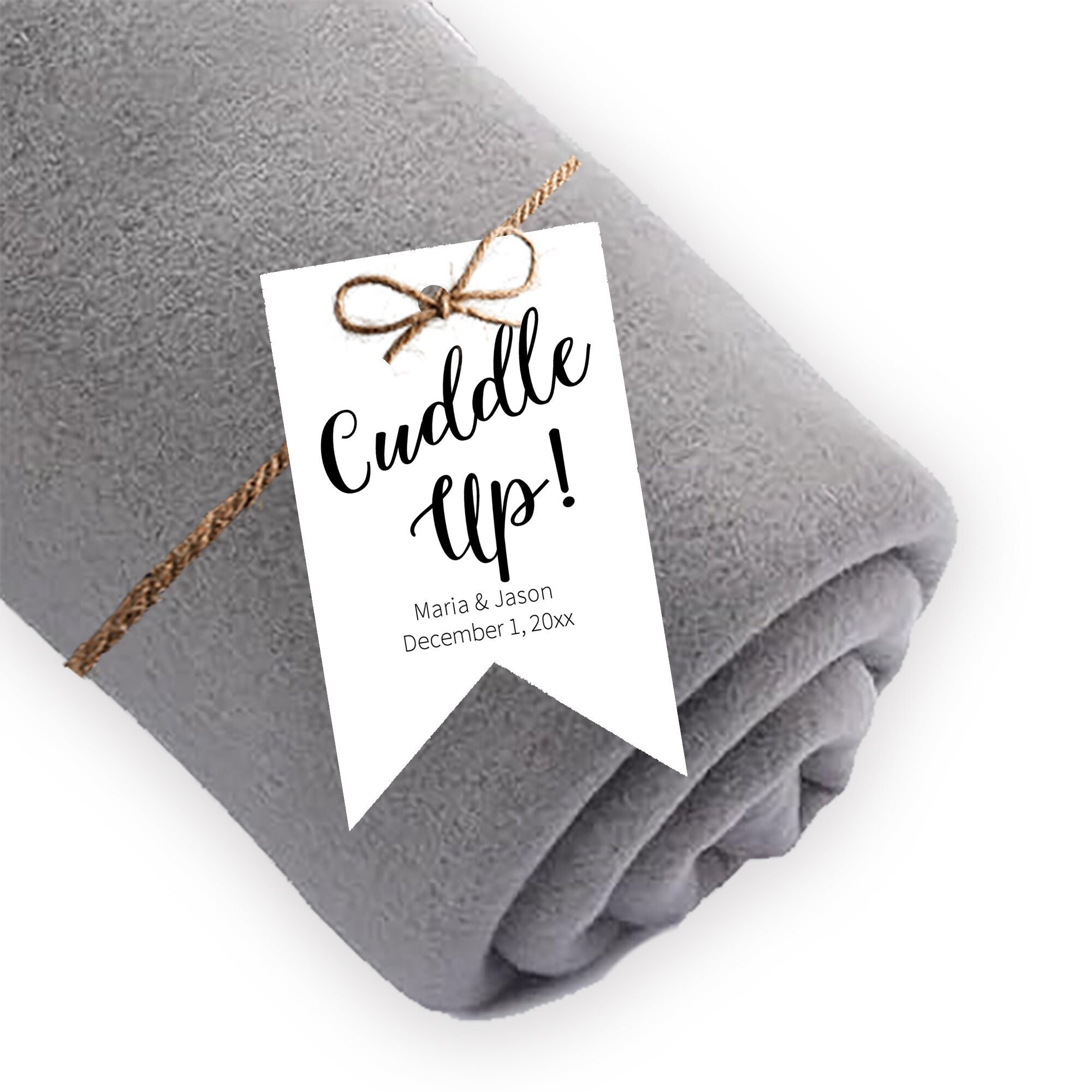 Cuddle up Favor Tags Fleece Throw Favor Tags Shawl Favor Tags