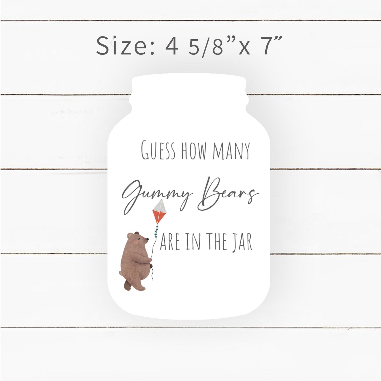 Guess How Many Gummy Bears in the Jar and Sign Stand Baby Etsy