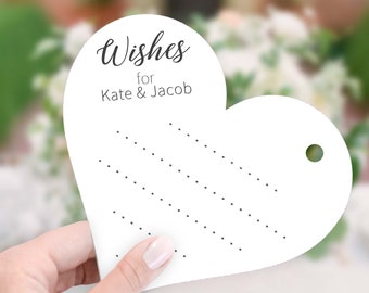 PRINTED Wedding Wish Tags, Personalized Wish Tags for the Newlyweds