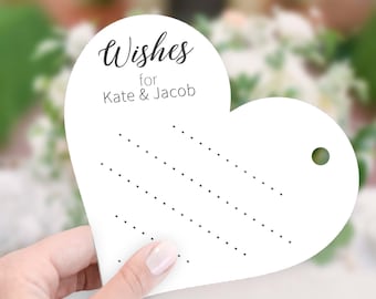 PRINTED Wedding Wish Tags, Personalized Wish Tags for the Newlyweds