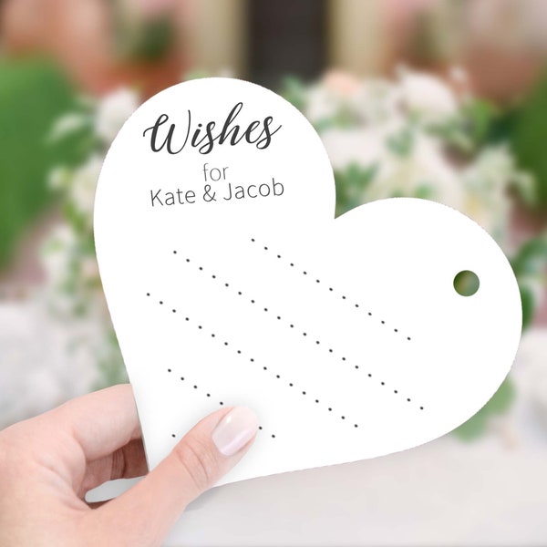 PRINTED Wedding Wish Tags, Personalized Wish Tags for the Newlyweds