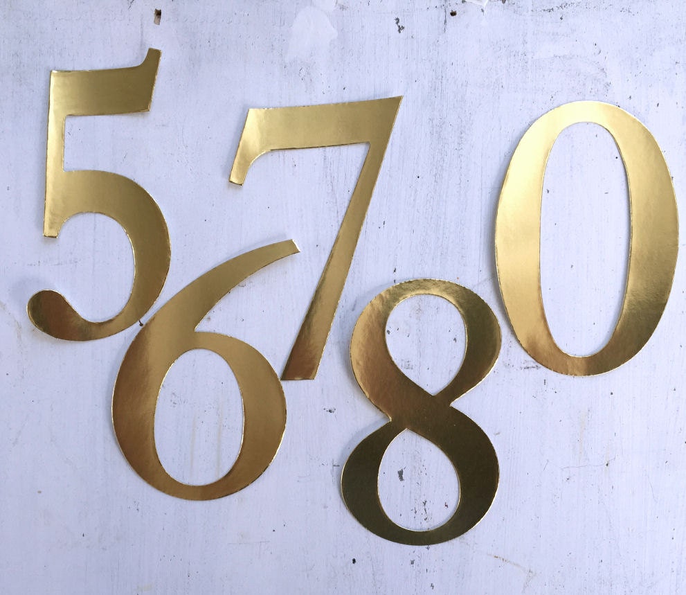 Gold Number Stickers, Wedding Table Numbers, N001