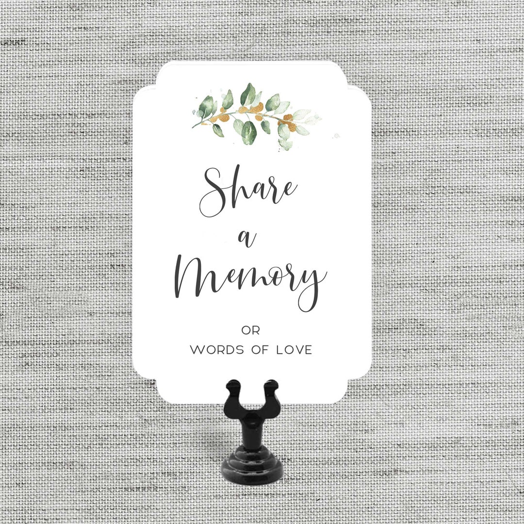 Share a Memory Sign, Sign With Metal Stand - Etsy