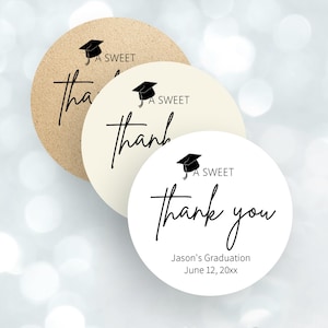 2" Round Favor Labels, A Sweet Thank You Stickers from the 2025 Graduate