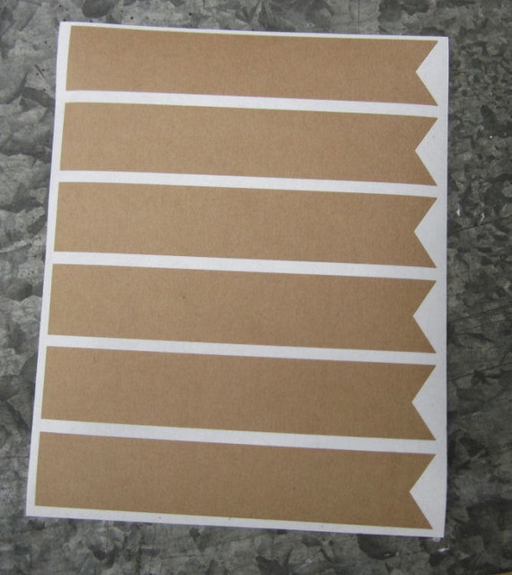 Items similar to Banner Stickers, Kraft Paper Pennant Labels, 24