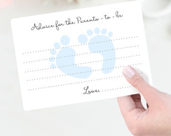 PRINTED Baby Boy Advice Cards, Advice and Wishes Cards, F01