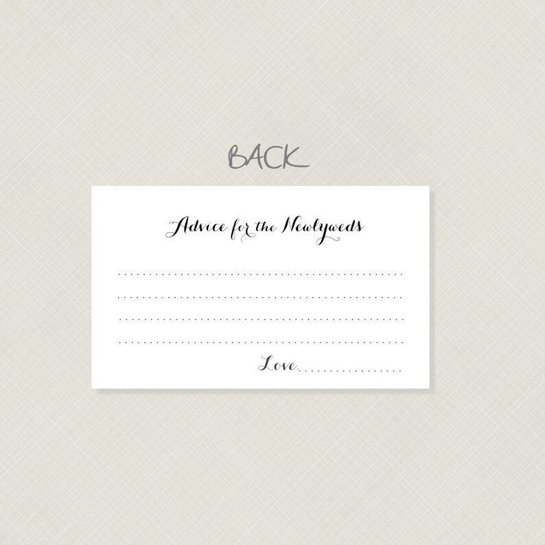 Personalized Advice Cards for the Newlyweds Wedding Etsy