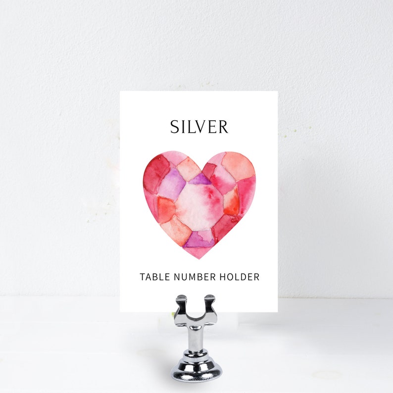 12 Silver Table Number Holders Wedding Clip Holders Venue Etsy