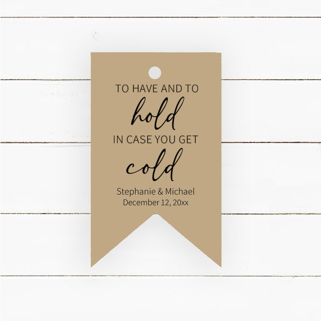 Wedding Blanket Favor Tags, to Have and to Hold in Case You Get Cold