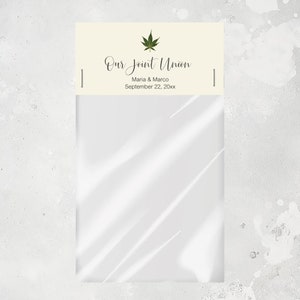 Personalized Our Joint Union Favor Bag Toppers, Marijuana Party Favor Bag Toppers, Cannabis Wedding, MJ1 cream