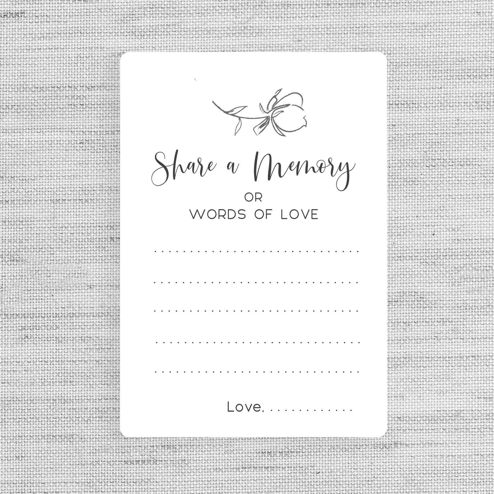 Printed Memory Cards for Celebration of Life Memorial Service Etsy