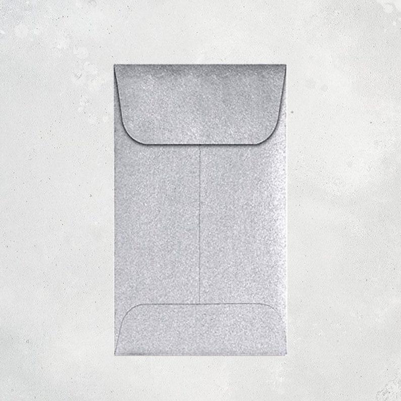 100 Metallic Silver Envelopes Mini Envelopes - Etsy