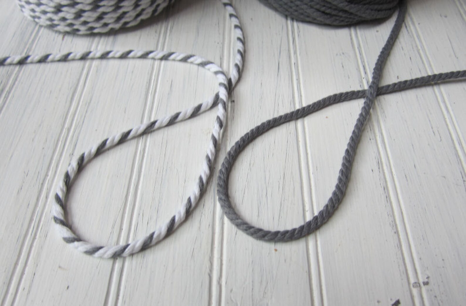 Gray Chunky Twine Gray and White Cording Gray Bulky Twine Etsy