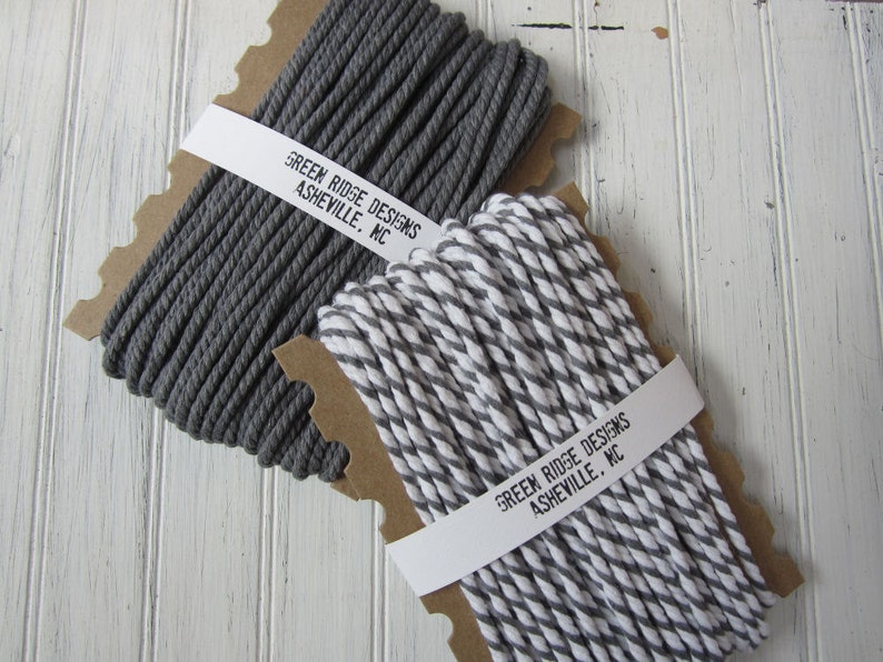 Gray Chunky Twine Gray and White Cording Gray Bulky Twine Etsy