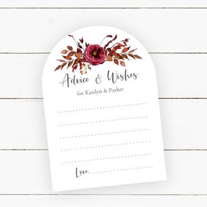 PRINTED Newlywed Advice and Wish Cards, Autumn Marriage Advice Cards, Personalized Wishes for New Mr and Mrs, Bridal Shower Advice Cards