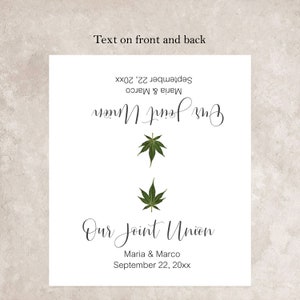 Personalized Our Joint Union Favor Bag Toppers, Marijuana Party Favor Bag Toppers, Cannabis Wedding, MJ1 image 7