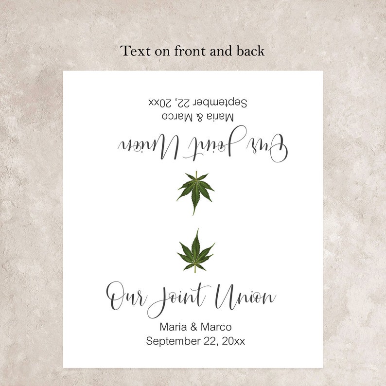 Personalized Our Joint Union Favor Bag Toppers, Marijuana Party Favor Bag Toppers, Cannabis Wedding, MJ1 image 7