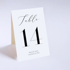 Tented Table Numbers for Wedding Reception