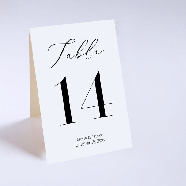 Tented Table Numbers for Wedding Reception