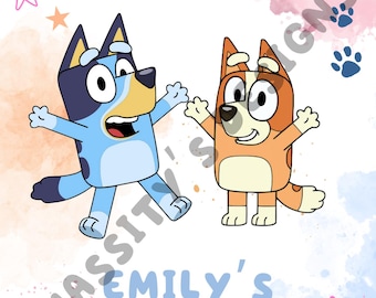 Invitación de cumpleaños para niños de Bluey, plantilla editable de Evite en Canva