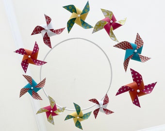 Colorful Baby Crib Mobile for a Yellow, Blue, Pink, Orange Nursery : Springtime