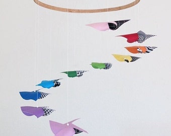Colorful Handmade Crib Mobile for a Rainbow Baby Nursery, Designed for a Baby's Point of View