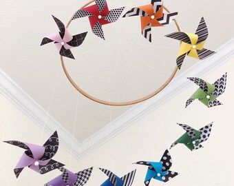 Rainbow Baby Pinwheel Crib Mobile Designed for Baby's Point of View