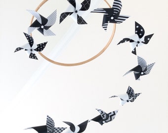 Black and White Baby Crib Mobile for a Gender Neutral Nursery