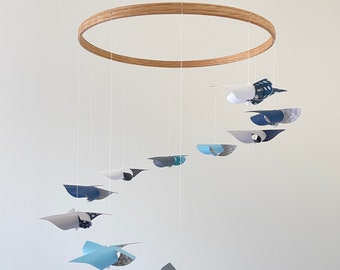 Baby Crib Mobile / Nursery Decor / Montessori Mobile / Baby Boy Crib Mobile / Baby Shower Gift / Blue, White, Navy, Grey : The Gentleman