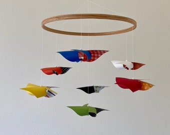 Baby Crib Mobile / Pinwheel Mobile / Boy or Girl / Nursery Decor / Red, Orange, Yellow, Green, Black and White : Crazy for You