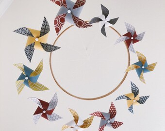 Baby Mobile / Gender Neutral Nursery Decor / Baby Girl Mobile / Baby Boy Mobile / Red, Yellow, Blue and Grey Crib Mobile : Mr. Sandman