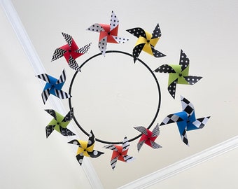 Baby Crib Mobile with Primary Colors / Black and White Geometric Patterns for a Rainbow Baby Nursery : Bright Eyes