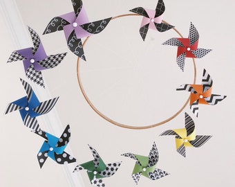 Colorful Handmade Crib Mobile for a Rainbow Baby Nursery, Designed for a Baby's Point of View