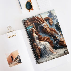 Fantasy-Themed Spiral Notebook - Ruled Line, Perfect for Journaling, Note-taking, Gifts for Writers, Students, Artists, Dragon Lover