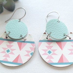 Pastel Boho Earrings, Abstract Shaped Earrings, Gold or Silver