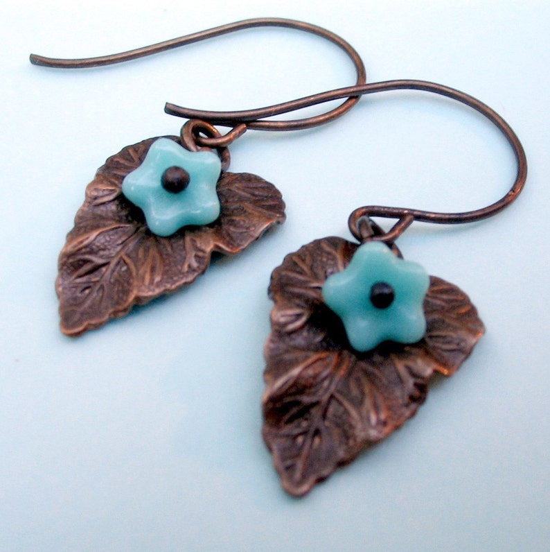 Leaf Earrings, Leaf Jewelry, Nature Jewelry, Woodland Jewelry image 3