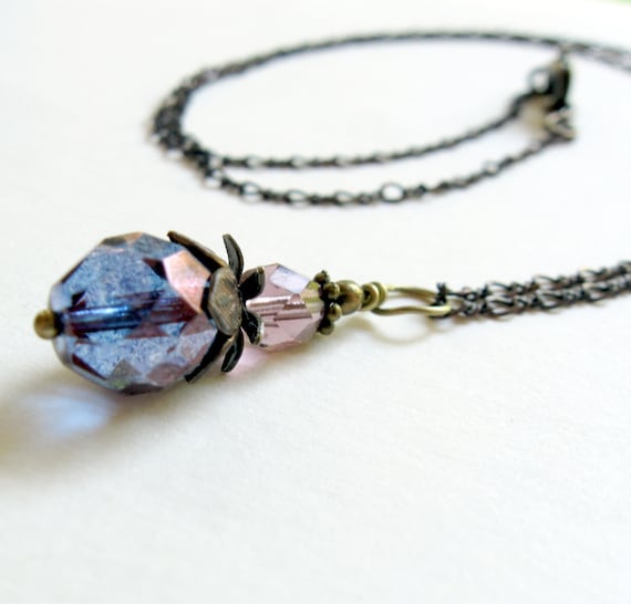 Blue boho necklace new arrivals