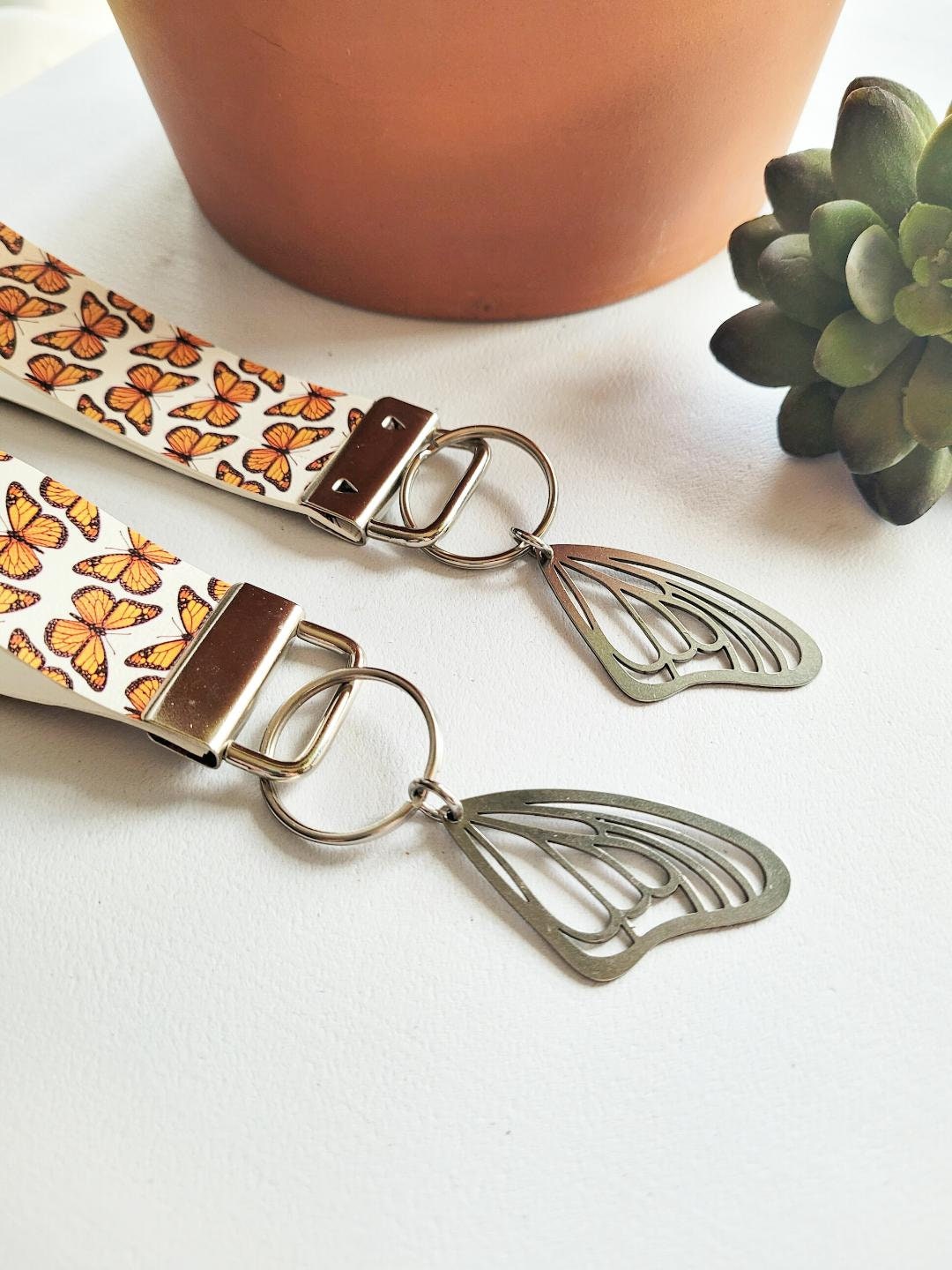 Monarch Butterfly Keychain, Butterfly Wristlet, Viceroy Butterfly Lover ...