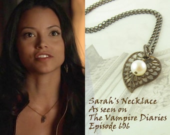 Leaf Necklace Pearl Necklace Tvd The Vampire Diaries Etsy